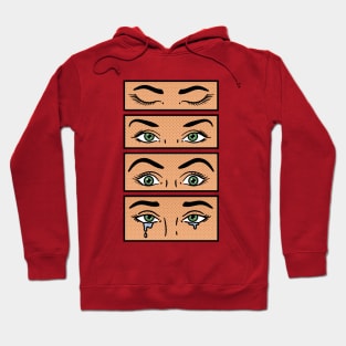 Comic Girl Eyes Hoodie